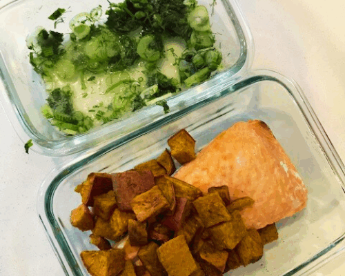 Lower Sulfur Salmon Sweet Potato Bowls